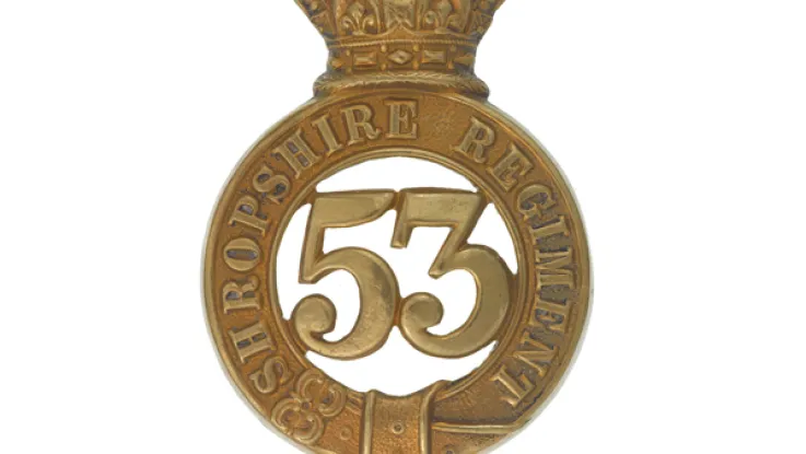 Glengarry badge, other ranks, 53rd (Shropshire) Regiment, c1874