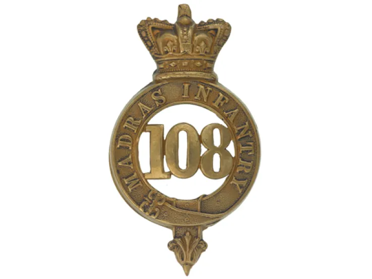 Glengarry badge, 108th Regiment of Foot (Madras Infantry), c1874
