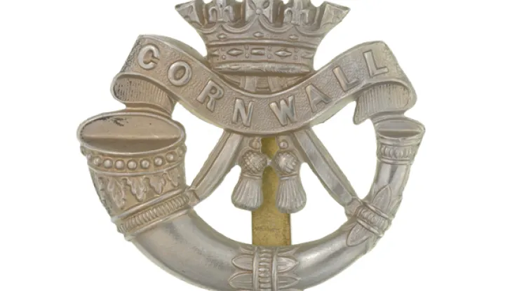 Cap badge, The Duke of Cornwall's Light Infantry, c1914