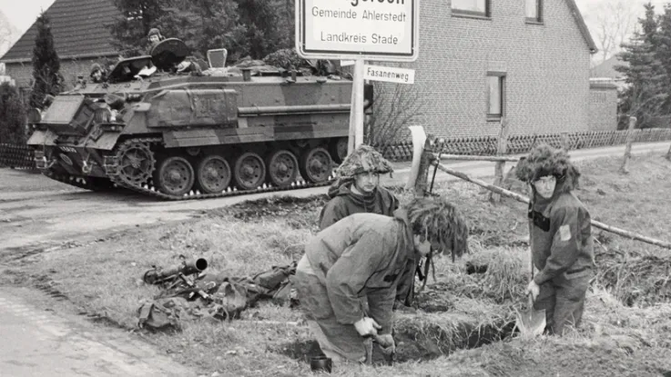 British troops taking part in NATO's Exercise Lionheart in Germany, 1984