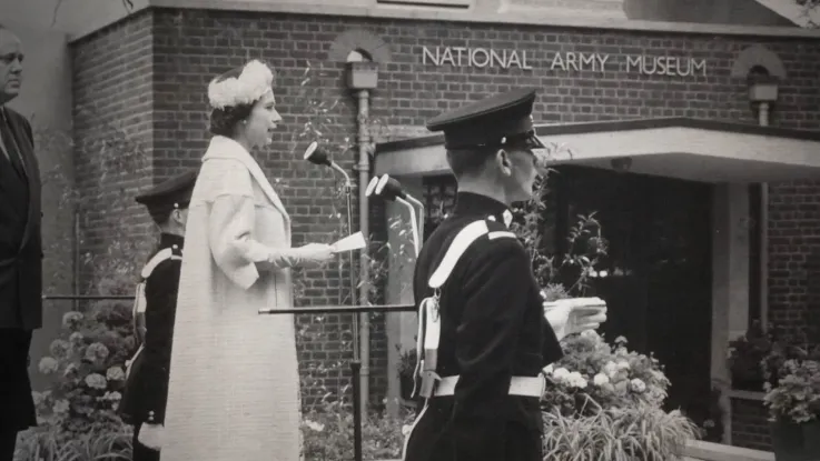 HM The Queen opening the National Army Museum at Sandhurst, July 1960