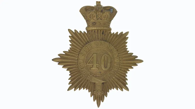 Shako plate, 40th (2nd Somersetshire) Regiment, c1855