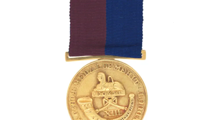 Gold 20 years' good conduct medal, 13th Regiment of Foot, c1825