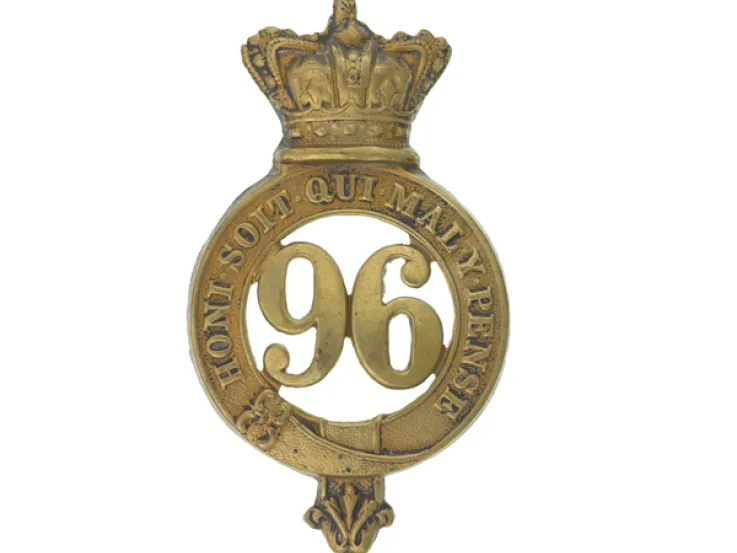 Glengarry badge, other ranks, 96th Regiment of Foot, c1874
