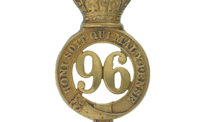 Glengarry badge, other ranks, 96th Regiment of Foot, c1874