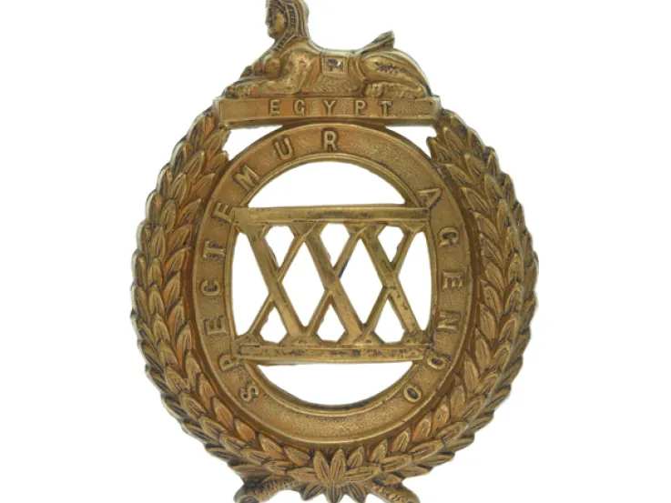 Glengarry badge, 30th (Cambridgeshire) Regiment of Foot, c1874
