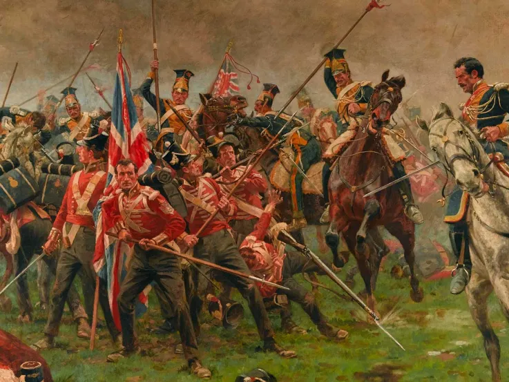 Soldiers of The 3rd (East Kent) Regiment of Foot (The Buffs) defending the Colours at Albuera, 1811 