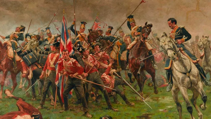 Soldiers of The 3rd (East Kent) Regiment of Foot (The Buffs) defending the Colours at Albuera, 1811 