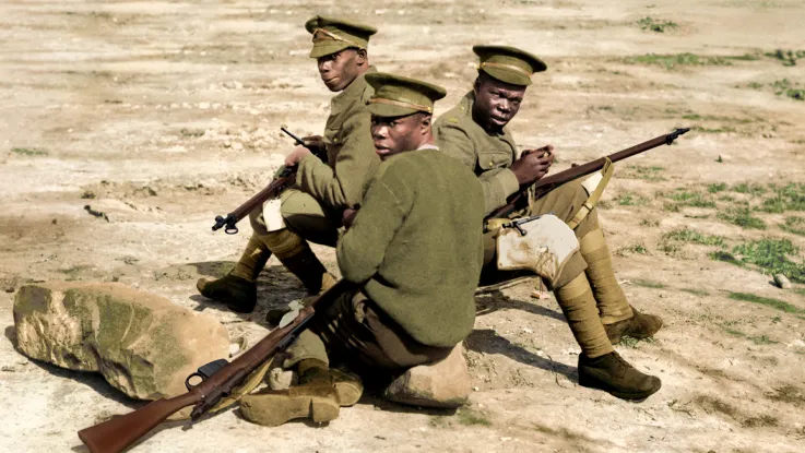 Soldiers of the British West Indies Regiment, France, 1916