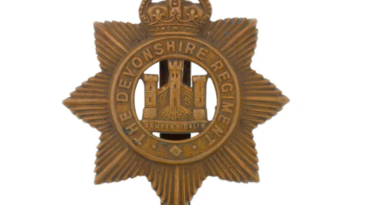 Cap badge, The Devonshire Regiment, c1917