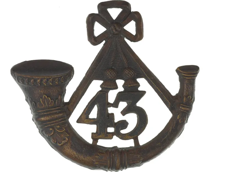 Cap badge, 43rd Light Infantry, c1871