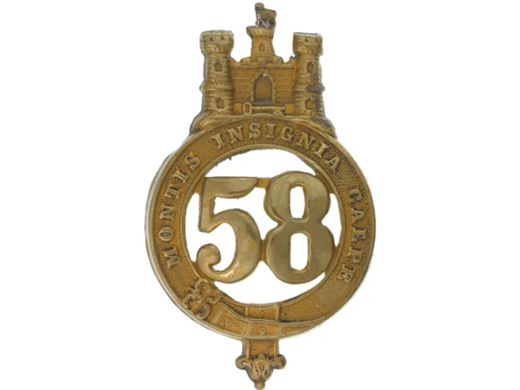Glengarry badge, 58th (Rutlandshire) Regiment of Foot, c1874
