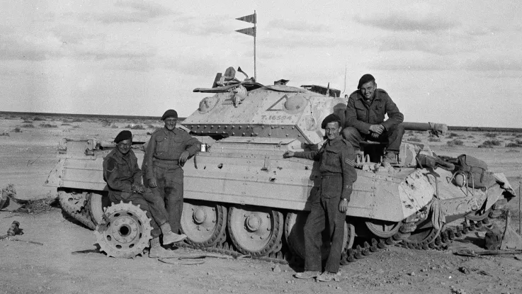 3rd County of London Crusader tank and crew, Libya, 1941