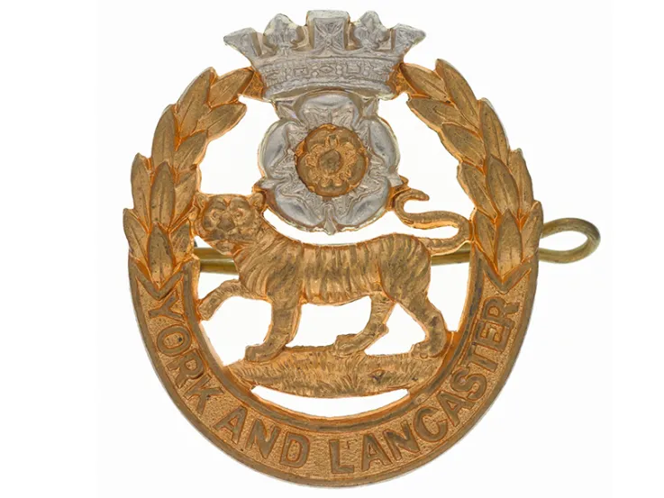 Other ranks’ cap badge, The York and Lancaster Regiment, 1921