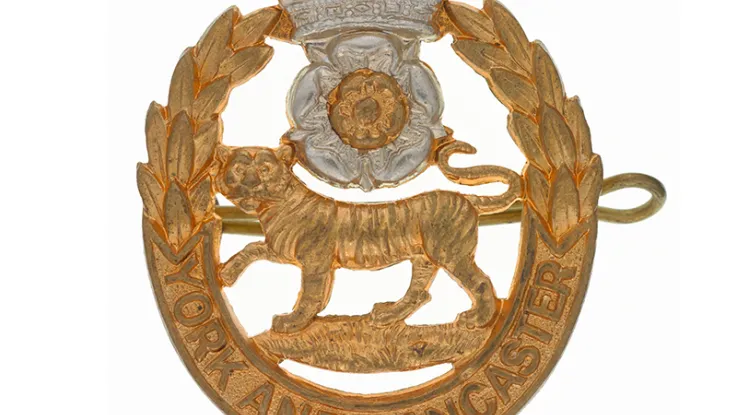 Other ranks’ cap badge, The York and Lancaster Regiment, 1921