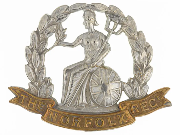 Cap badge, The Norfolk Regiment, 1919