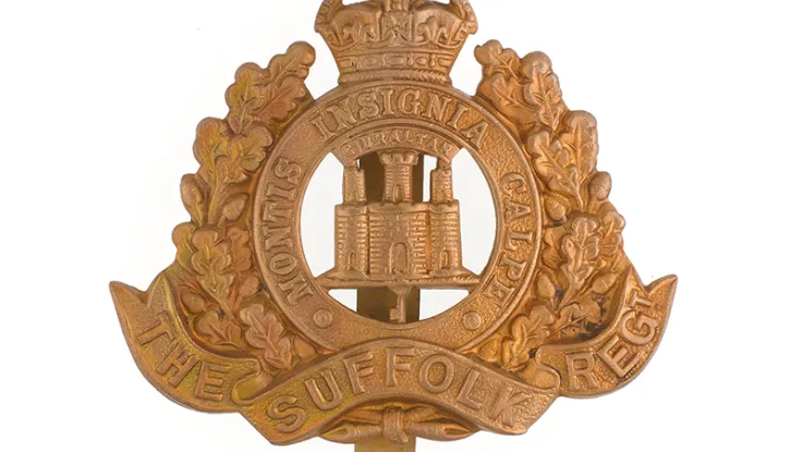 Other ranks cap badge, The Suffolk Regiment, c1916