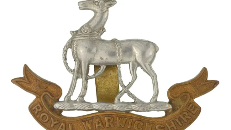 Other ranks’ cap badge, Royal Warwickshire Regiment, c1940 