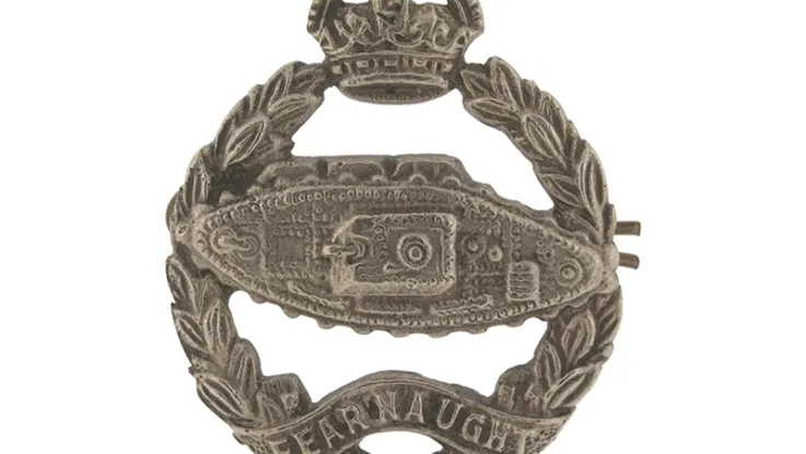 Cap badge of the Royal Tank Regiment, c1940