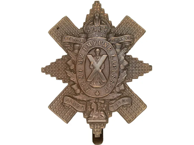 Other ranks’ cap badge of The Black Watch (Royal Highlanders), c1902