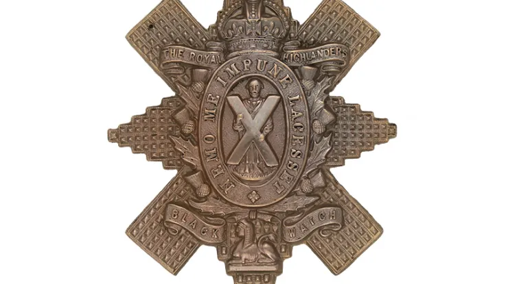 Other ranks’ cap badge of The Black Watch (Royal Highlanders), c1902