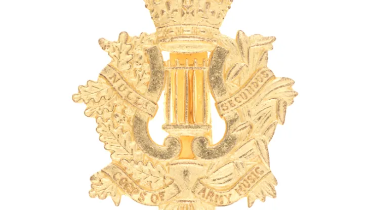 Cap badge, Corps of Army Music, c2019 