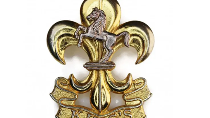 Cap badge, The King's Regiment, c1960