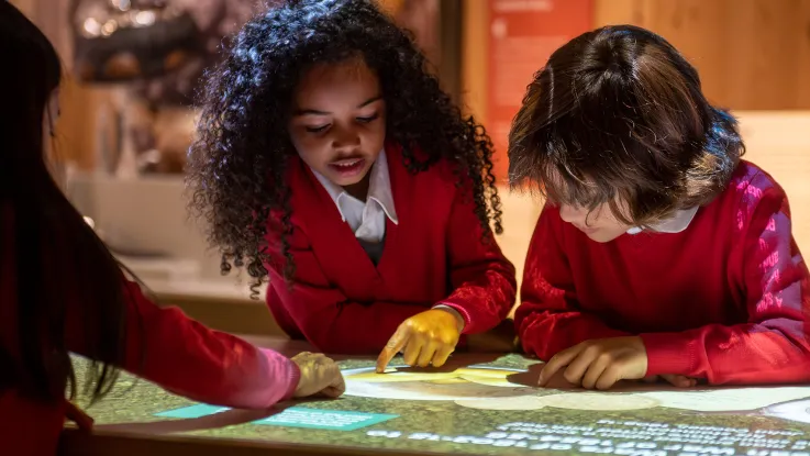 School children visiting Soldier gallery