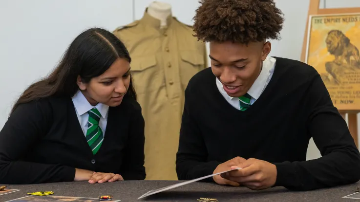 Students attending a schools workshop at the National Army Museum