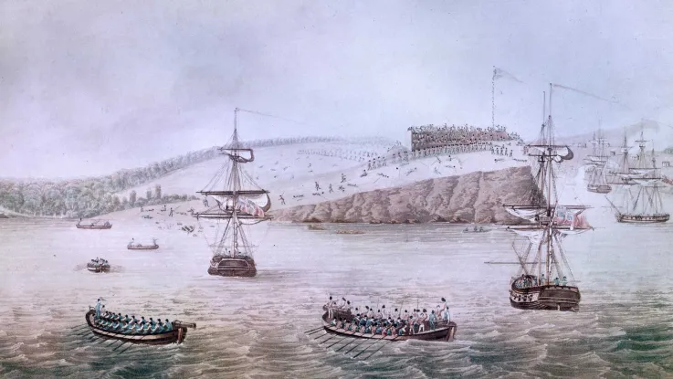 The British landing at Fort Oswego, Lake Ontario, on 6 May 1814