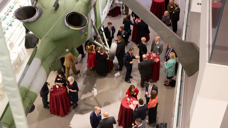 An evening event in the Atrium space