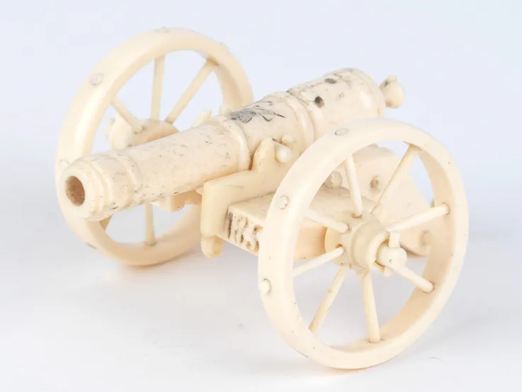 Bone model of a British Army cannon, 1851