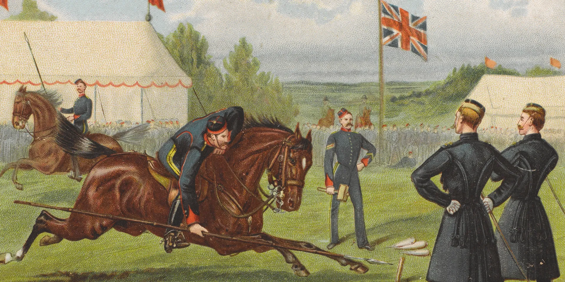 Tent-pegging, 1890