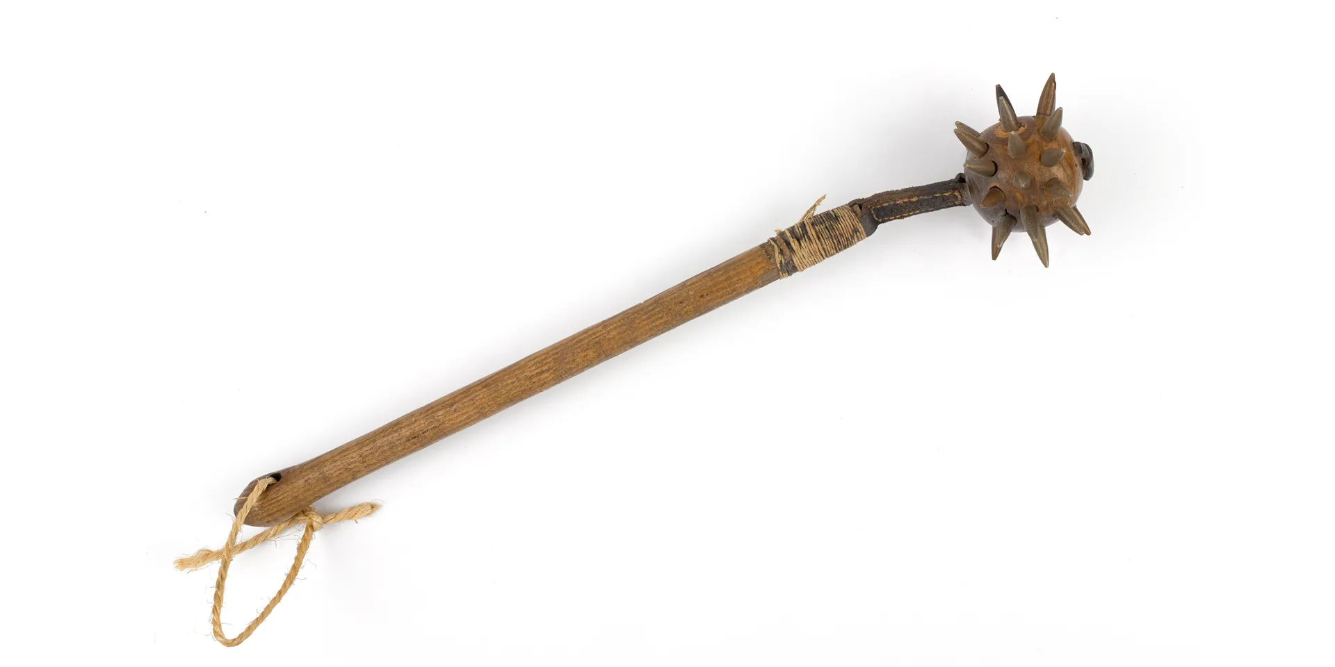 Morning star made from a polo ball and bullet spikes, 1915