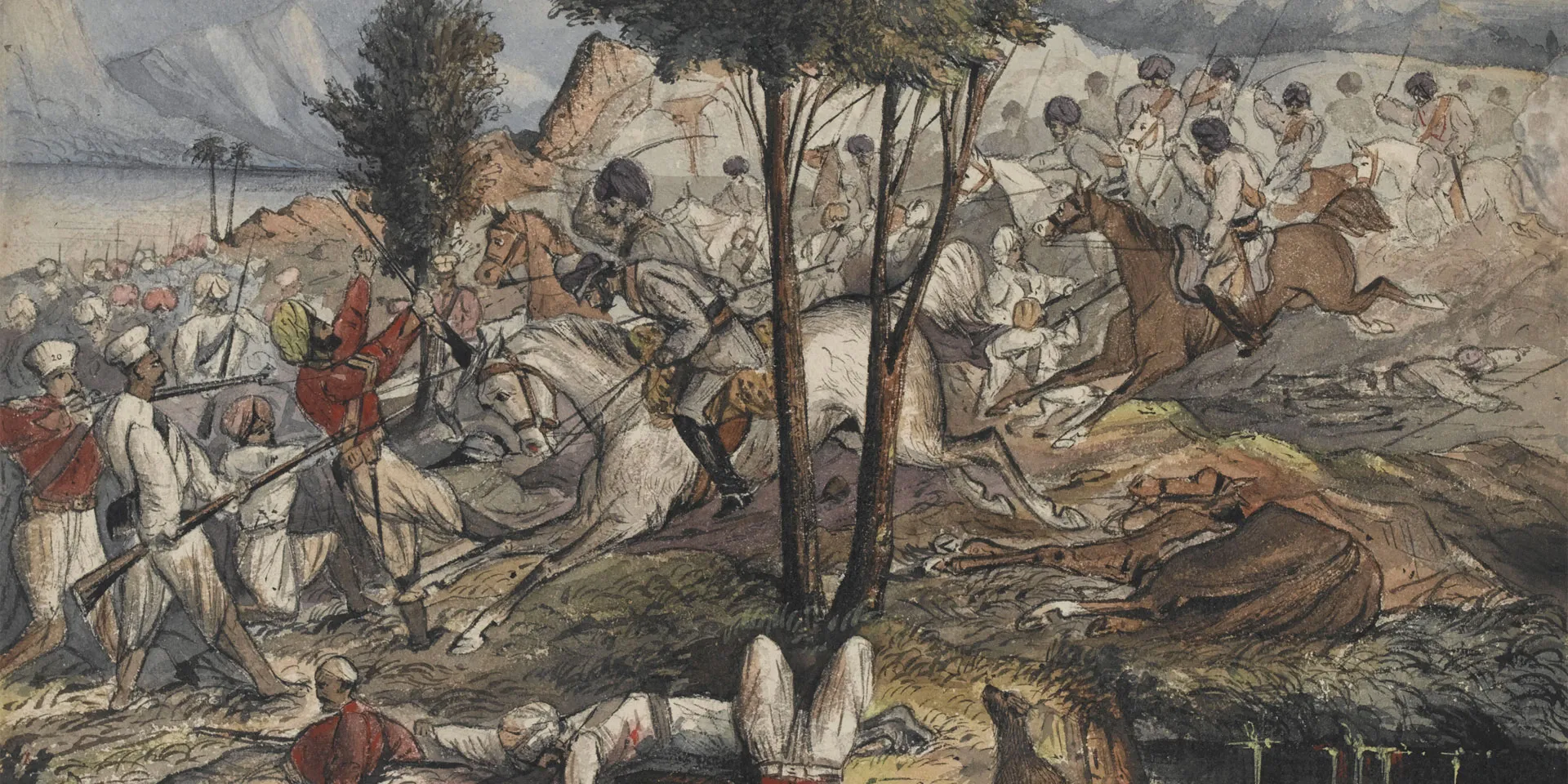मेन्स हॉर्स ग्वालियर में विद्रोहियों पर हमला करता हुआ, 1858