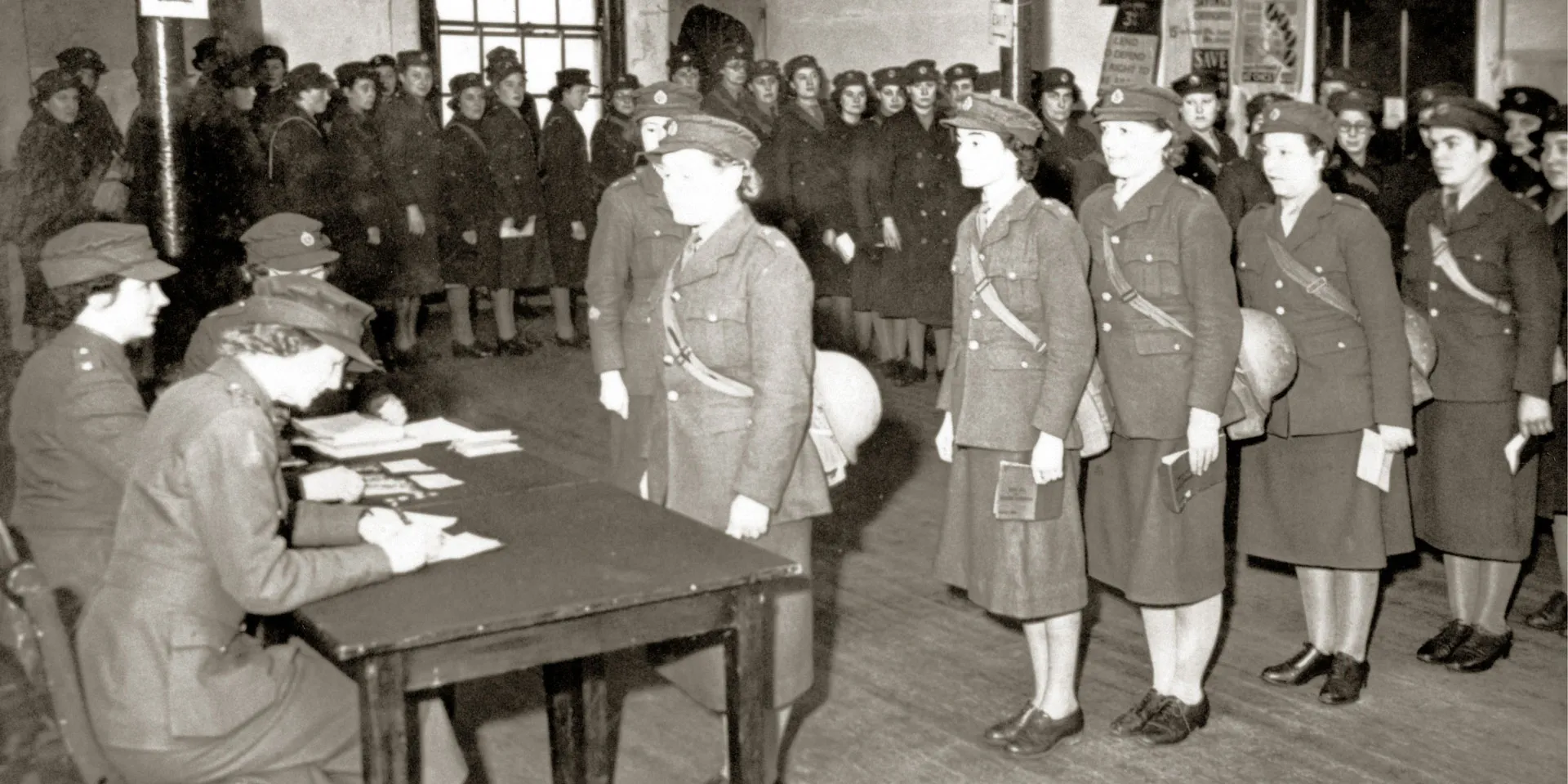 ATS pay parade at HQ Eastern Command Hounslow, 1940