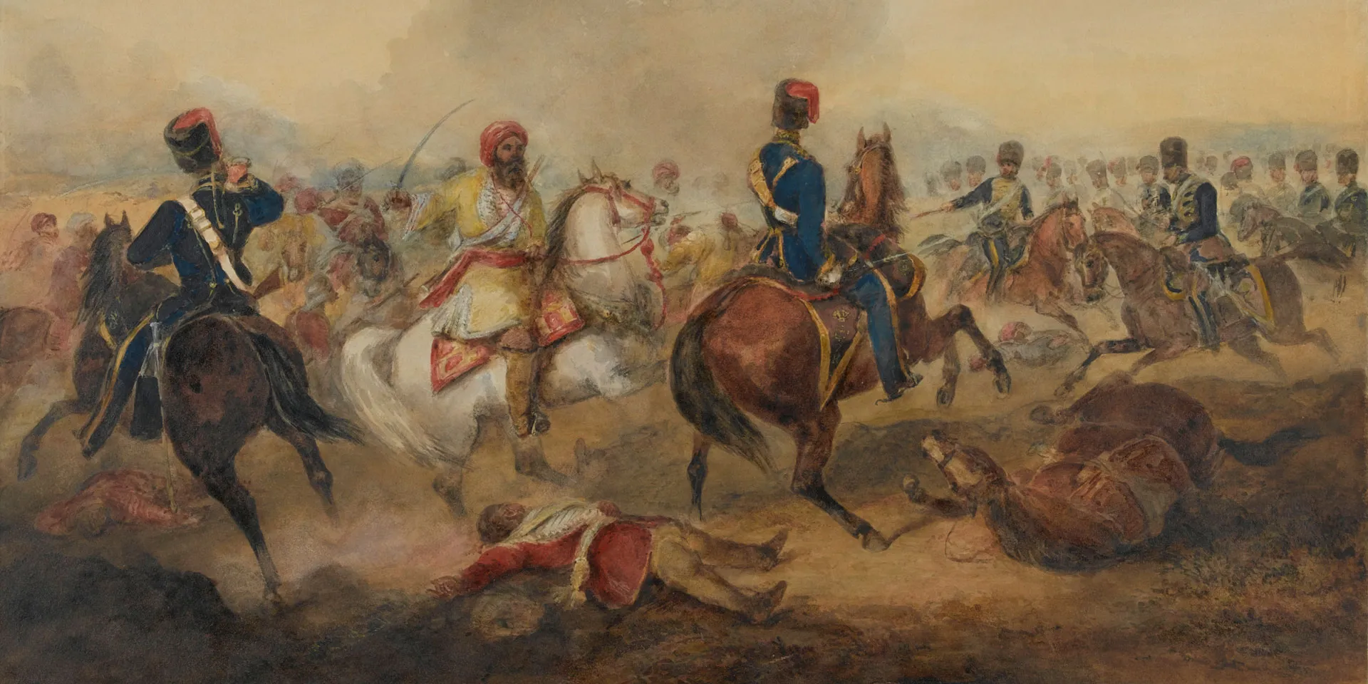 7th (Queen's Own), Hussars, charging mutineer cavalry, 1858