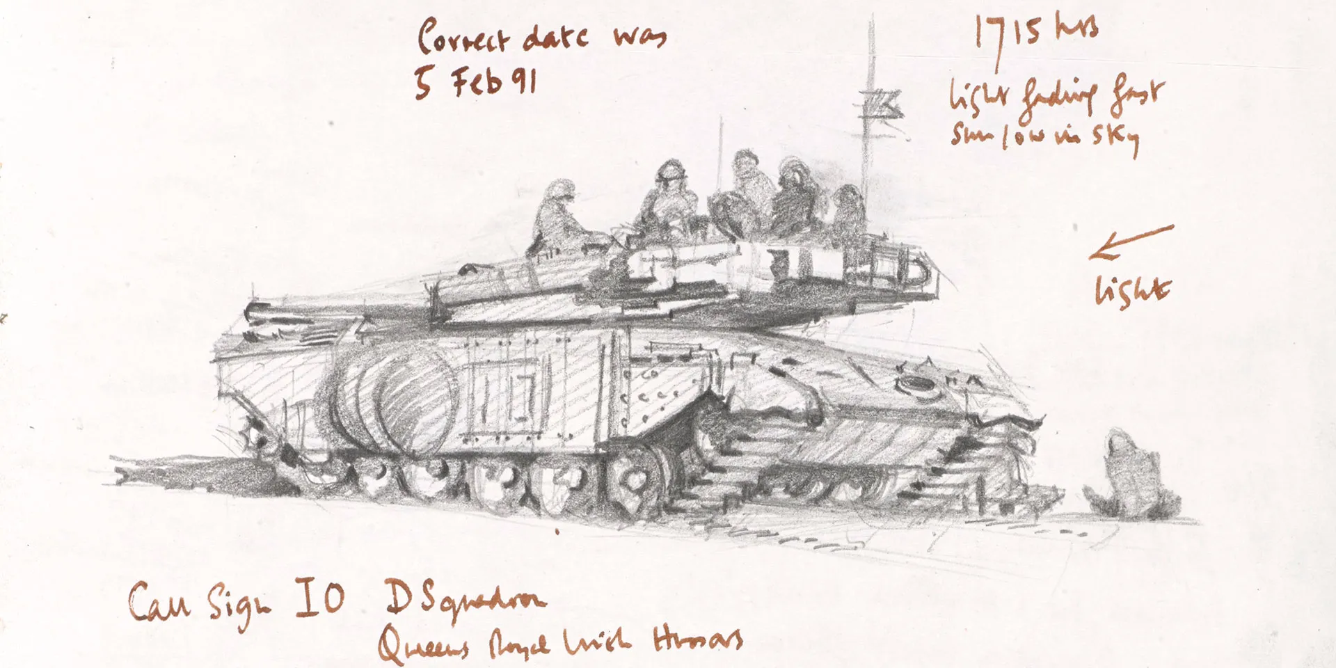 A Challenger tank of 'D' Squadron, Queen's Royal Irish Hussars, in the Gulf, 1991 