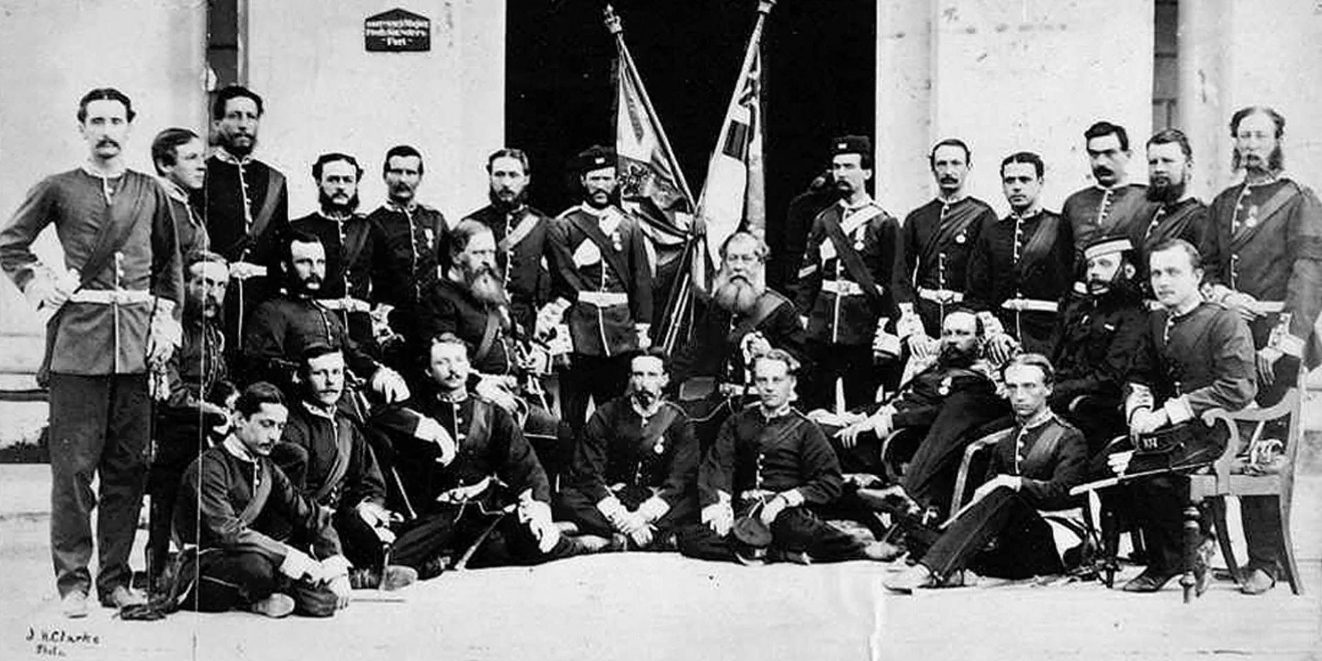 Members of the 107th Regiment of Foot (Bengal Infantry) at Allahabad, 1865