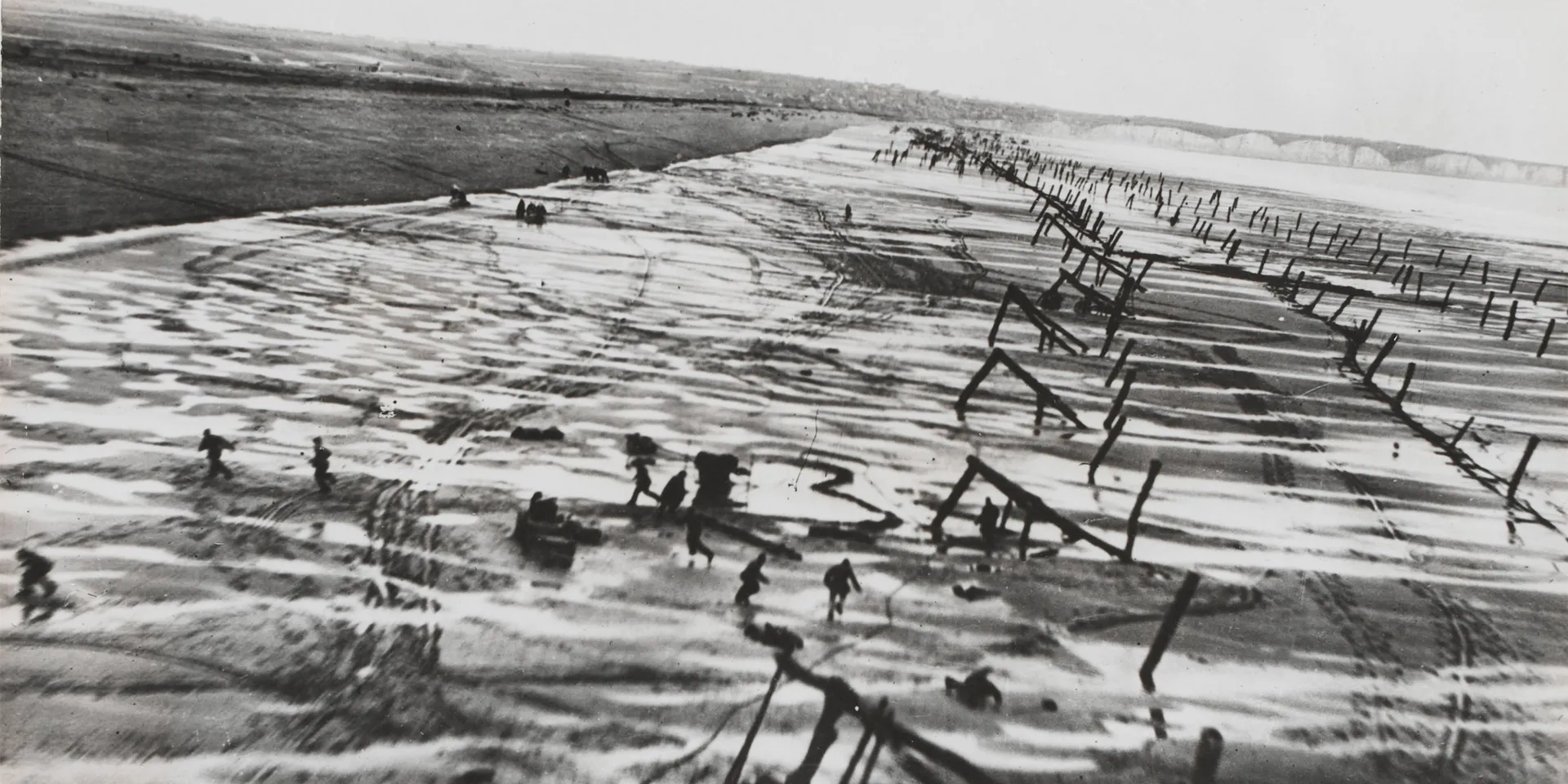 Aerial reconnaissance photograph of French coastal defences, 1944