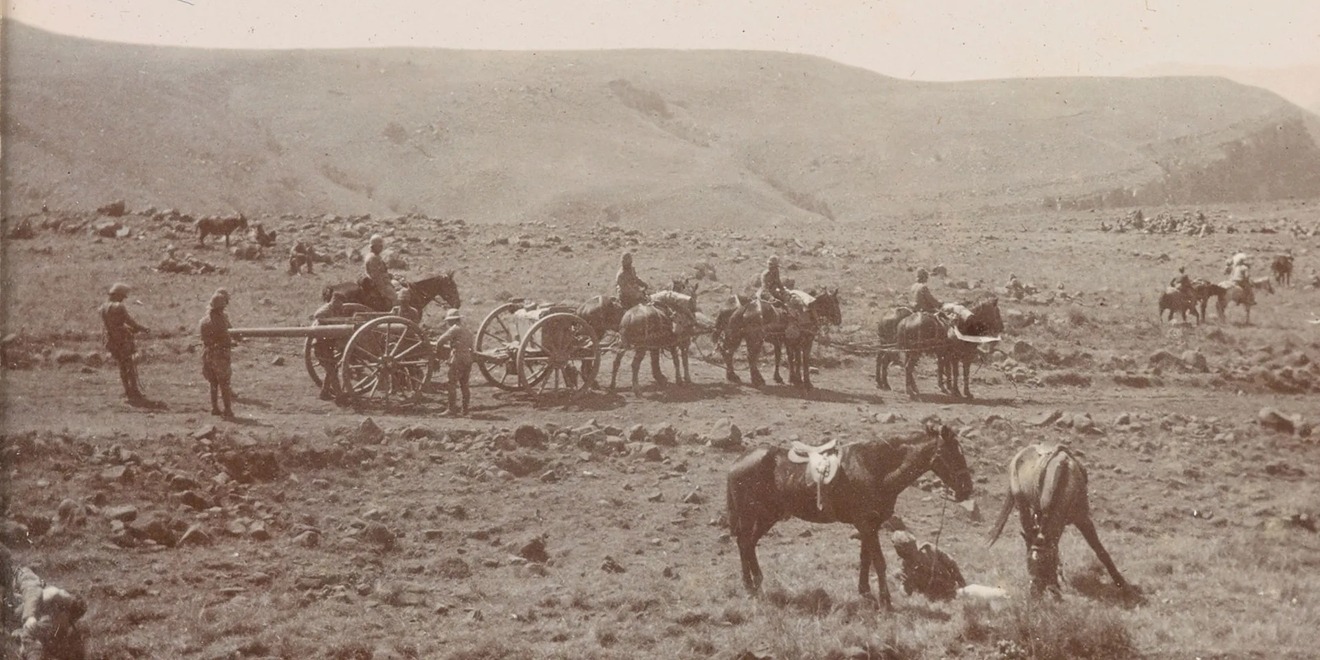 A gun of the Elswick Battery in South Africa, 1900