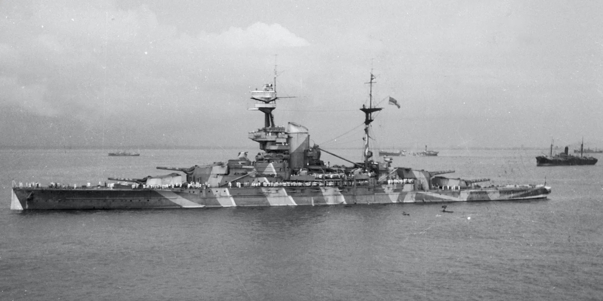 HMS 'Revenge', from HMT 'Orion', en route to Egypt, 1941