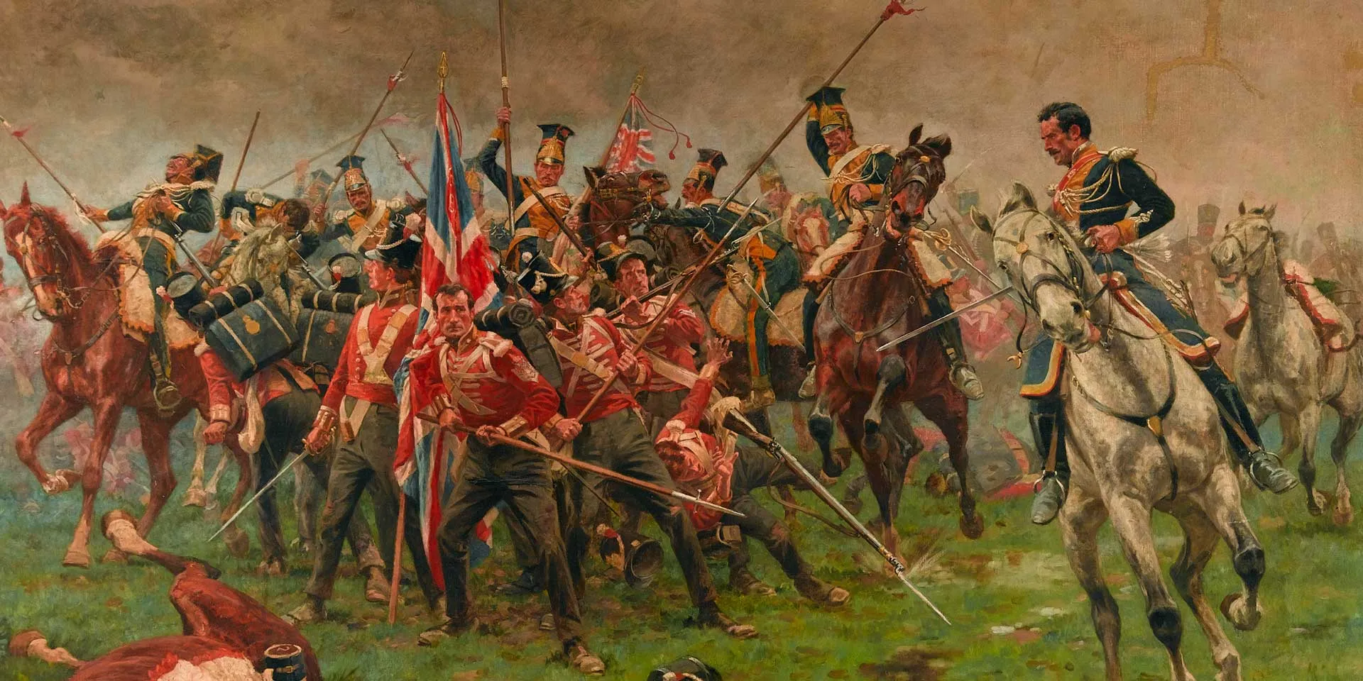 Soldiers of The 3rd (East Kent) Regiment of Foot (The Buffs) defending the Colours at Albuera, 1811 
