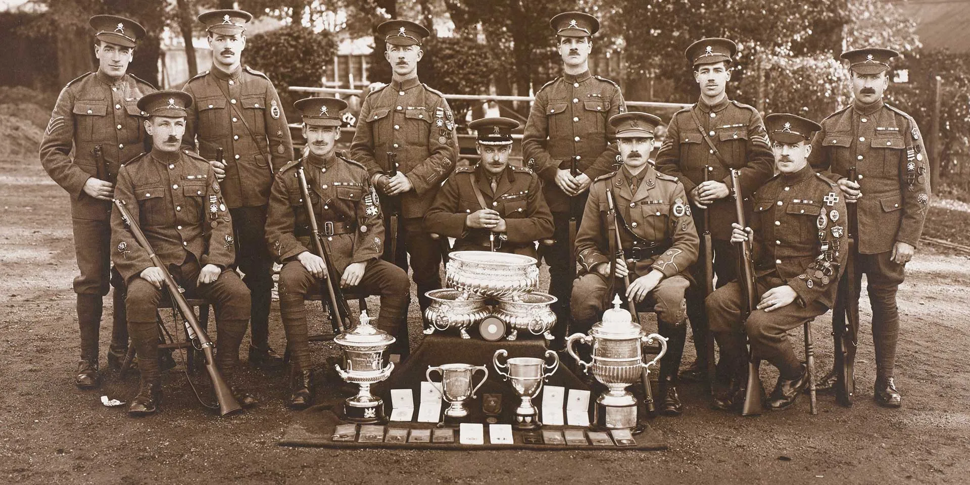 Members of the Small Arms School shooting team, c1925