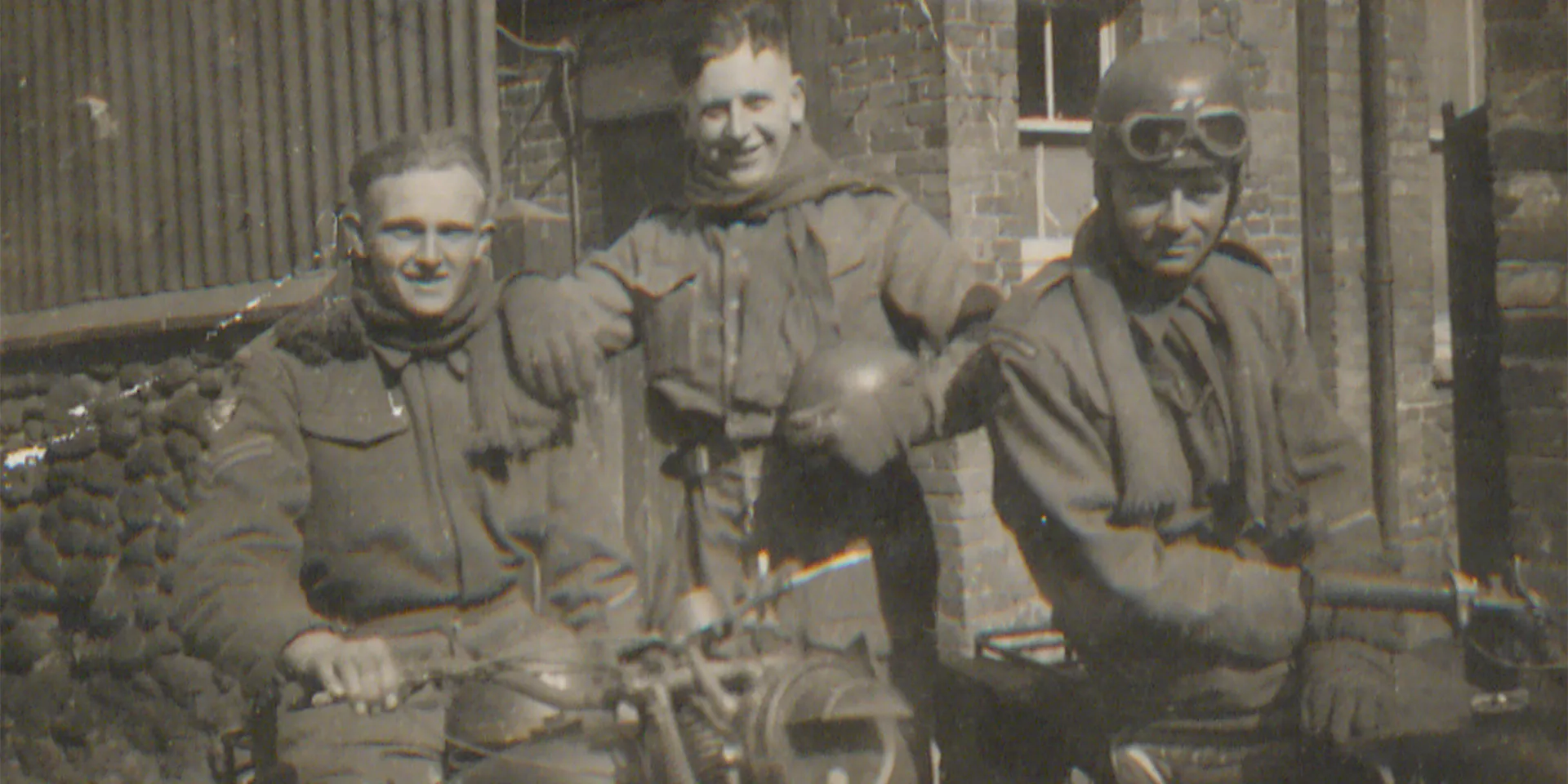 James Thurlby with two of his friends, Norfolk, 1943