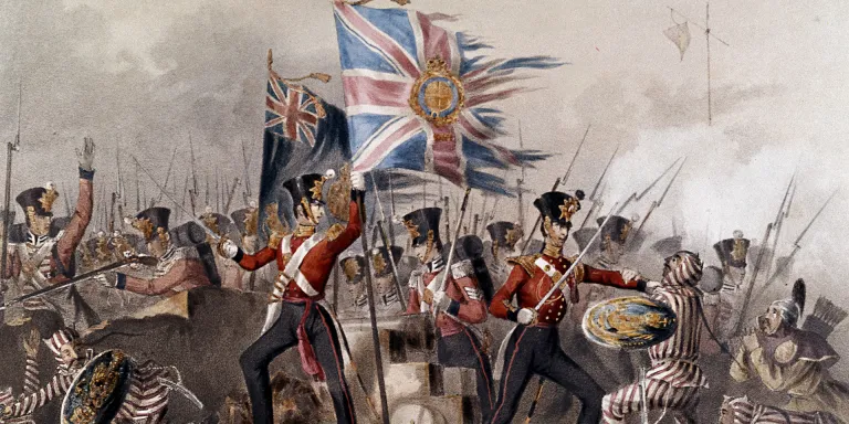 The 18th (Royal Irish) Regiment of Foot storming the Chinese fortress at Amoy, 26 August 1841