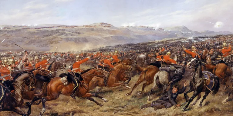 The Charge of the Heavy Brigade by Godfrey Douglas Giles, 1897