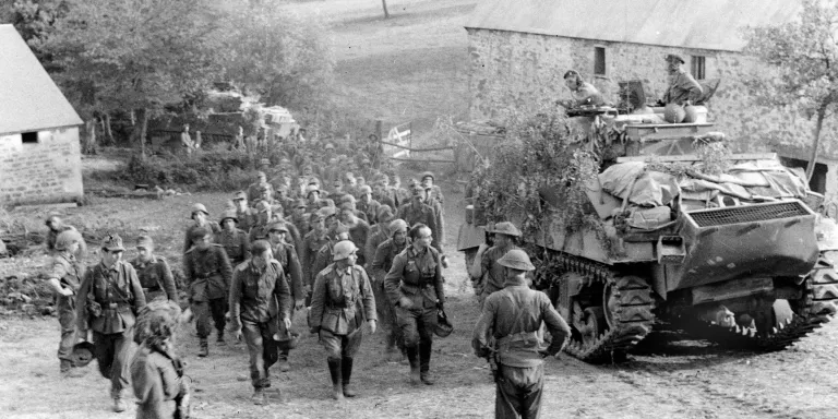 Captured German prisoners near Falaise, 1944