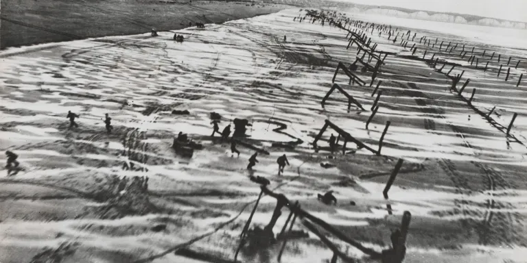 Aerial reconnaissance photograph of French coastal defences, 1944 