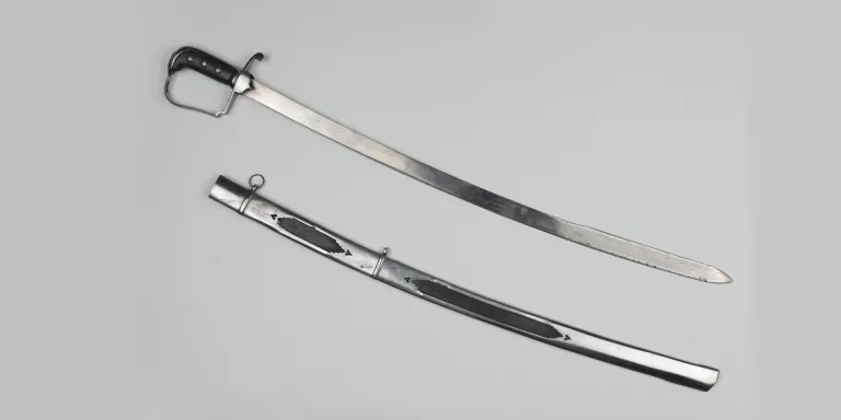 Officer’s sword with fish skin grip belonging to Lieutenant Benjamin Buck Hawley, 1809